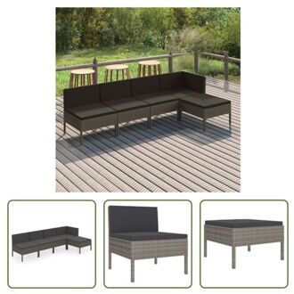 Loungeset Tuinmeubelset - 57x69x69 cm - Grijs - PE-rattan