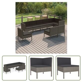 Loungeset Tuinmeubelset - 57x69x69 cm - Grijs - PE-rattan