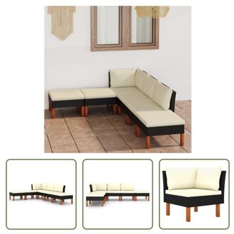 Loungeset - Tuinmeubelset - 60.5 x 64.5 x 67 cm - Zwart