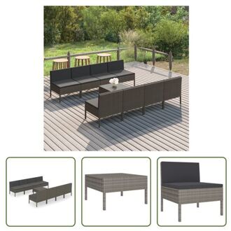 Loungeset - Tuinmeubelset - Grijs - 57x69x69 cm - PE-rattan