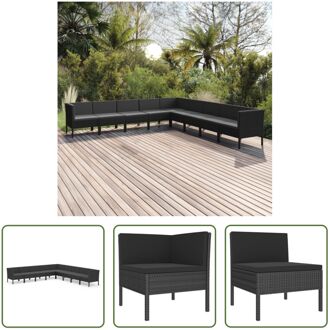 Loungeset - Tuinmeubelset - Zwart - 57x69x69 cm - Weerbestendig PE-rattan