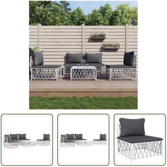 Loungeset - Tuinmiddenbank - Kleur- wit - Afmetingen- 70 x 72 x 66 cm (B x D x H) - Ken- comfortabele