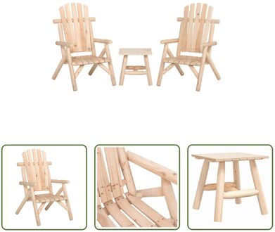 Loungeset Tuinstoelen Adirondack - 68 x 86 x 103 cm - Massief vurenhout Bruin