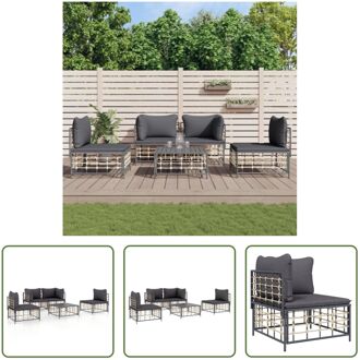 Loungeset - vul hier de naam in - Bankstellen - 72x72x66 cm - Antraciet Grijs