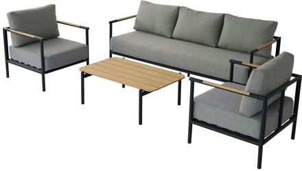 Loungeset Zante - Aluminium/eucalyptus - 5 Personen