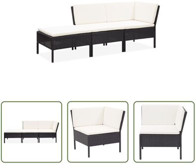 Loungeset - Zwart - PE-rattan - 57x69x67 cm - Modulair