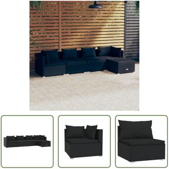 Loungeset Zwart - Tuinmeubelen - 70x70x60.5 cm - PE-rattan