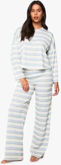 Loungewear Gestreepte Top Met Lange Mouwen & Broeken Pyjama Set, Multi - 44
