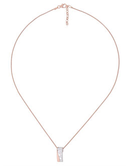 'Lova' Dames 925 Sterling Zilveren Ketting met Hanger - Zilver/Rozé ZH-7093 Zilver en roségoud