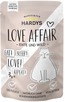Love Affair eend en wild natvoer kat (zakjes) 48 x 100 g