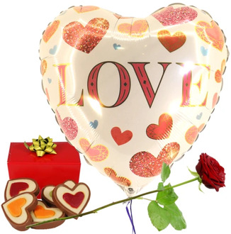 Love ballon chocolade roos