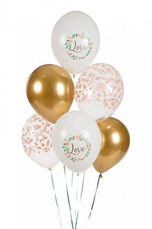 Love Ballonnen Mix (6st) Multikleur - Print