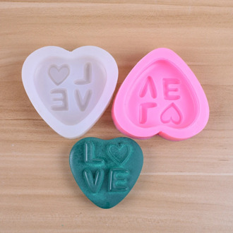 LOVE handmade soap silicone mold diy letter LOVE heart-shaped sugar cake decorative candle mold
