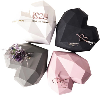 Love Heart Flower Boxes Florist Flower Bucket Gift Packaging Box Gift Candy Bar Party Wedding gift Storage Boxes Living Vase Dec