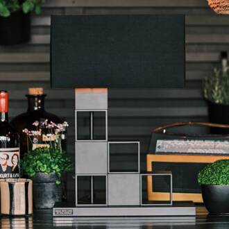 Love is all textiel-tafellamp zwart mat zwart, koper