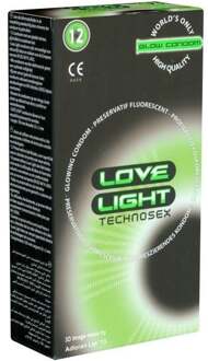 Love Light Lichtgevende Condooms 12 stuks - 53 (omtrek 11-11,5 cm)