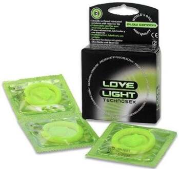 Love Light Lichtgevende Condooms (doosje 3 Stk) 6 stuks - 53 (omtrek 11-11,5 cm)