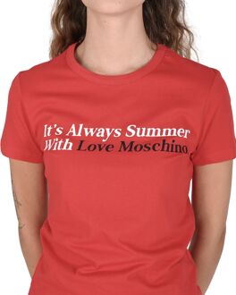 Love Moschino Altijd Zomer Korte Mouwen T-shirt Rood