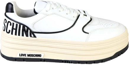 Love Moschino Bianca EN Zwarte Sneakers Love Moschino , White , Dames - 41 Eu,39 EU
