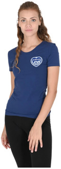 Love Moschino Blauw Katoen Spandex T-Shirt Love Moschino , Blue , Dames - L,M,S,Xs