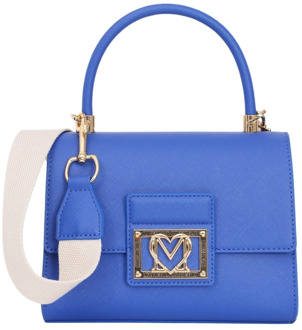 Love Moschino Blauwe Saffier Dames Tas met Fancy Heart Logo Love Moschino , Blue , Dames - ONE Size
