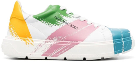 Love Moschino Bold Leren Sneakers - Multikleur Love Moschino , Multicolor , Dames - 37 Eu,38 EU