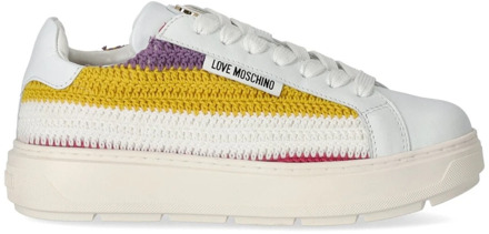 Love Moschino Crochet Multicolor Sneaker Love Moschino , White , Dames - 40 Eu,39 Eu,37 Eu,36 EU