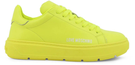 Love Moschino Dames Leren Sneakers - Lente/Zomer Collectie Love Moschino , Green , Dames - 40 Eu,36 Eu,39 Eu,41 Eu,37 Eu,38 EU