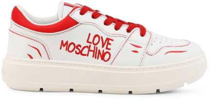 Love Moschino Dames Leren Sneakers - Lente/Zomer Collectie Love Moschino , White , Dames - 36 Eu,41 Eu,37 Eu,38 Eu,39 Eu,40 EU