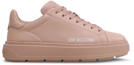 Love Moschino Dames Leren Sneakers Love Moschino , Brown , Dames - 37 Eu,38 Eu,36 Eu,41 Eu,40 Eu,39 EU