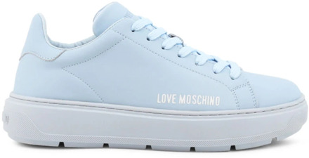 Love Moschino Dames Leren Sneakers - Stijl Ja15304G1Gia0 Love Moschino , Blue , Dames - 36 Eu,41 Eu,40 Eu,38 Eu,37 Eu,39 EU