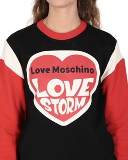 Love Moschino Dames Sweatshirt - maat EU 40 / UK 12 Zwart/rood
