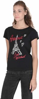 Love Moschino Dames T-Shirt - maat EU 40 / UK 12 Zwart