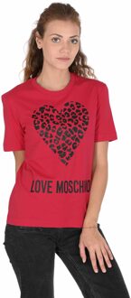 Love Moschino Dames T-Shirt - maat EU 44 / UK 16 Rood