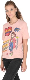 Love Moschino Dames T-Shirt - maat EU 44 / UK 16 Roze