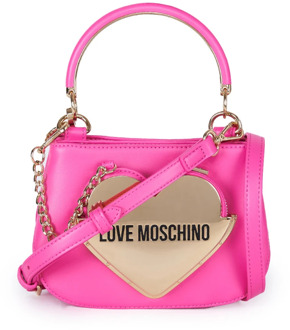 Love Moschino Fuchsia Hart Metalen Clutch Tas Love Moschino , Pink , Dames - ONE Size