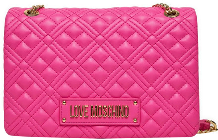 Love Moschino Fuchsia Synthetische Schoudertas Gewatteerd Love Moschino , Pink , Dames - ONE Size