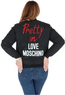 Love Moschino Gestikte Bomberjack Donkerblauw - EU 44 / UK 16