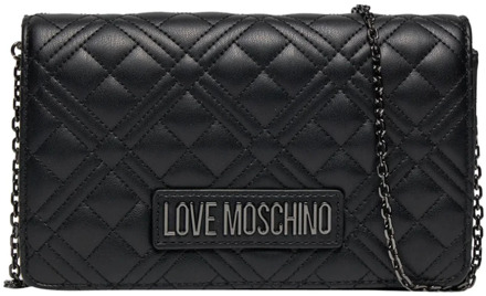 Love Moschino Gewatteerde Schoudertas Zwart Metaal Love Moschino , Black , Dames - ONE Size