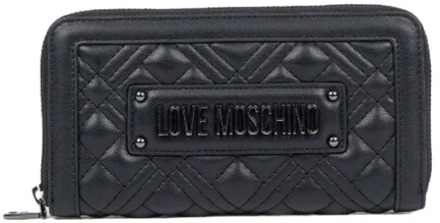Love Moschino Gewatteerde Zwarte Portemonnee Love Moschino , Black , Dames - ONE Size