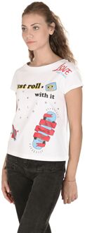 Love Moschino Grafische T-shirt Korte Mouwen Casual Wit