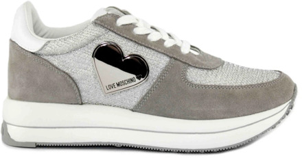 Love Moschino Grijze Sneakers Love Moschino , Gray , Dames - 40 EU
