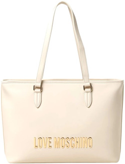 Love Moschino Ivoor Synthetische Shopper Tas Love Moschino , Beige , Dames - ONE Size