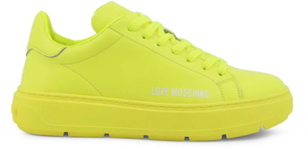 Love Moschino Leren Sneakers voor Dames Lente/Zomer Love Moschino , Yellow , Dames - 40 Eu,41 Eu,37 Eu,38 Eu,39 Eu,36 EU