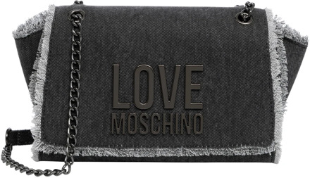 Love Moschino Logo Schoudertas met Magneetsluiting Love Moschino , Black , Dames - ONE Size