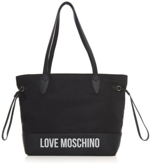 Love Moschino Logo Shopper Bag met Ritssluiting Love Moschino , Black , Dames - ONE Size