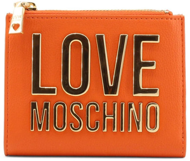 Love Moschino Metallic Portemonnee met Creditcardhouder Love Moschino , Orange , Dames - ONE Size