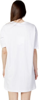 Love Moschino Oversized T-shirt Jurk Hartlogo Wit