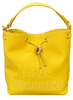 Love Moschino Paillet Mini Emmer Tas Sun Love Moschino , Yellow , Dames - ONE Size