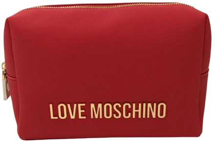 Love Moschino Rode Logo Rits Tas Love Moschino , Red , Dames - ONE Size